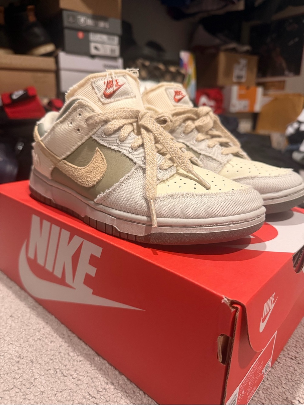 Nike Cream and Tan Low-Top Sneakers